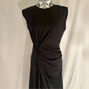 NWT Banana Republic Sleeveless Ruching Midi Dress Black Size M Tall